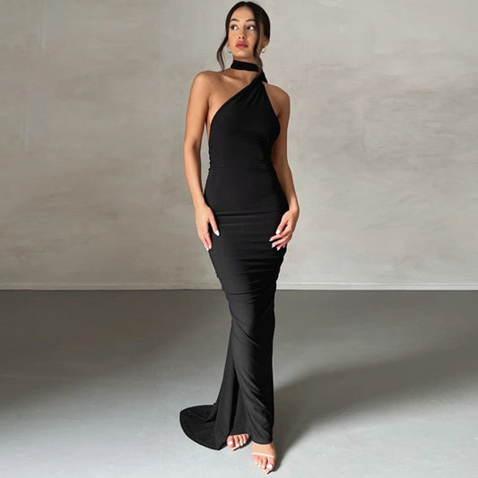 DERENIZEL Orléane Cowl Back Maxi Dress