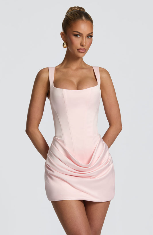 DERENIZEL | Elvaria Corset Mini Dress Blush