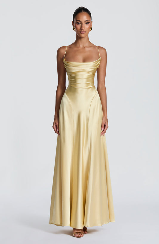 DERENIZEL | Isabella Maxi Dress Lemon