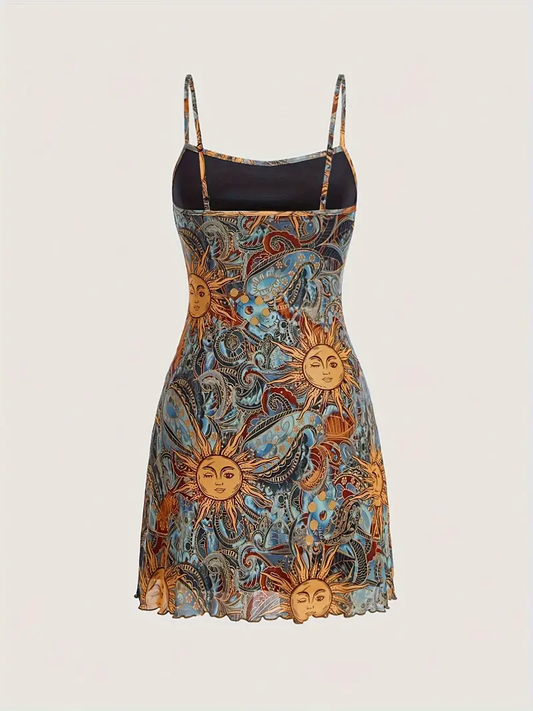 DERENIZEL Soléine Printed Maxi Dress