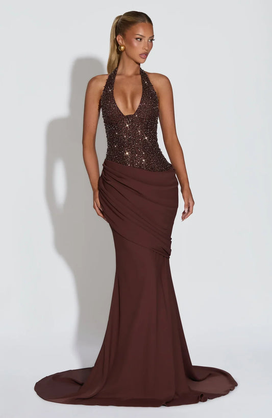 DERENIZEL Lumièra Sparkle Maxi Dress